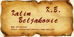 Kalin Beljaković vizit kartica